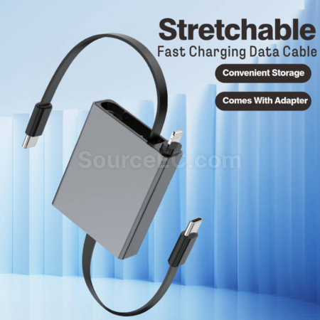 Customization Retractable Type-C Aluminum Alloy 60W Fast Charging Data Cable Corporate Gifts