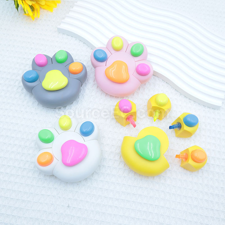 Customization Cute Cat Paw-Shaped Colored Highlighters Corporate Gifts