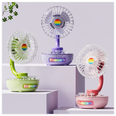 Transparent Desktop Rechargeable Portable Fan