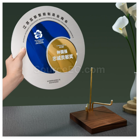 Customization Metal Round Hollowed-Out Mirror Commemorative Plate Corporate Gifts
