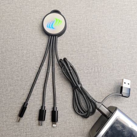 Customization 5-in-1 Llluminated Logo Charging Cable Corporate Gifts