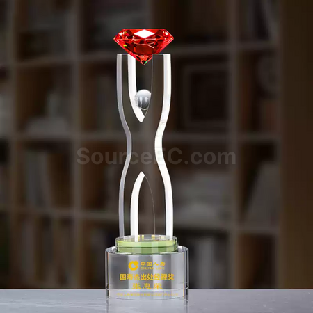 Customization Diamond Crystal Trophy Corporate Gifts