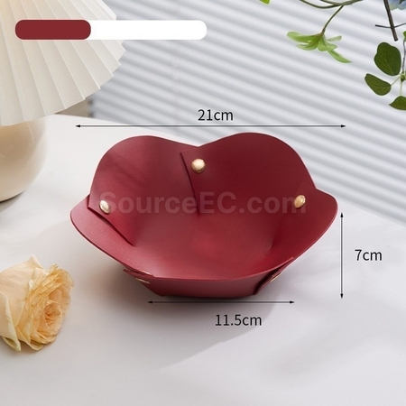 Customization Flower Shape PU Leather Tray Corporate Gifts
