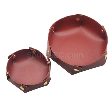 Customization Round PU Leather Storage Box Corporate Gifts