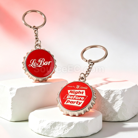 Customization Metal Beer Cap Bottle Opener Key Ring Corporate Gifts