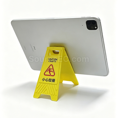 Customization Warning Sign Phone Holder (Optional With Makeup Mirror) Corporate Gifts