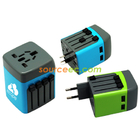 International Travel Dual USB Adaptor W/ PU Pouch