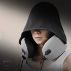 U-shaped hooded memory foam neck pillow